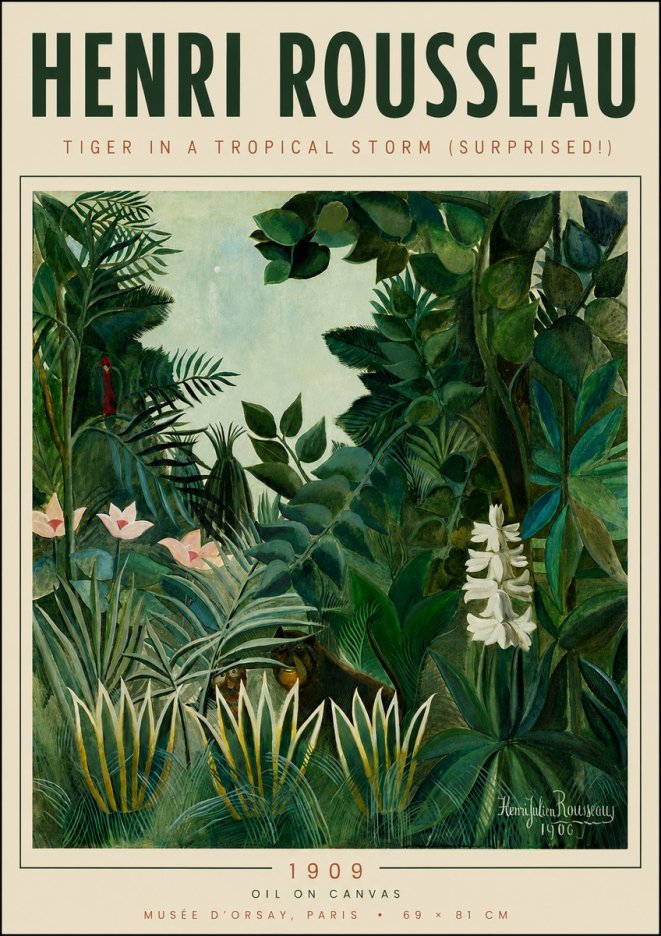 Rousseau Tiger in a Tropical Storm (Surprised!) No6 - Póster
