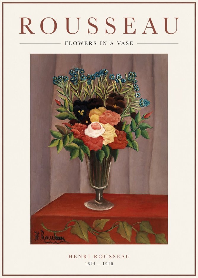 Rousseau Flowers in a Vase No1 - Póster