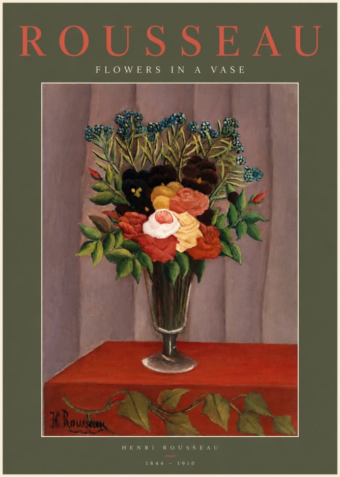 Rousseau Flowers in a Vase No2 - Póster