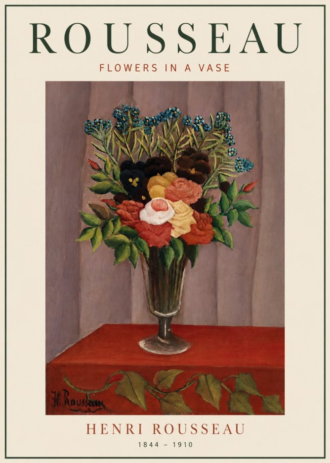 Rousseau Flowers in a Vase No4 - Póster