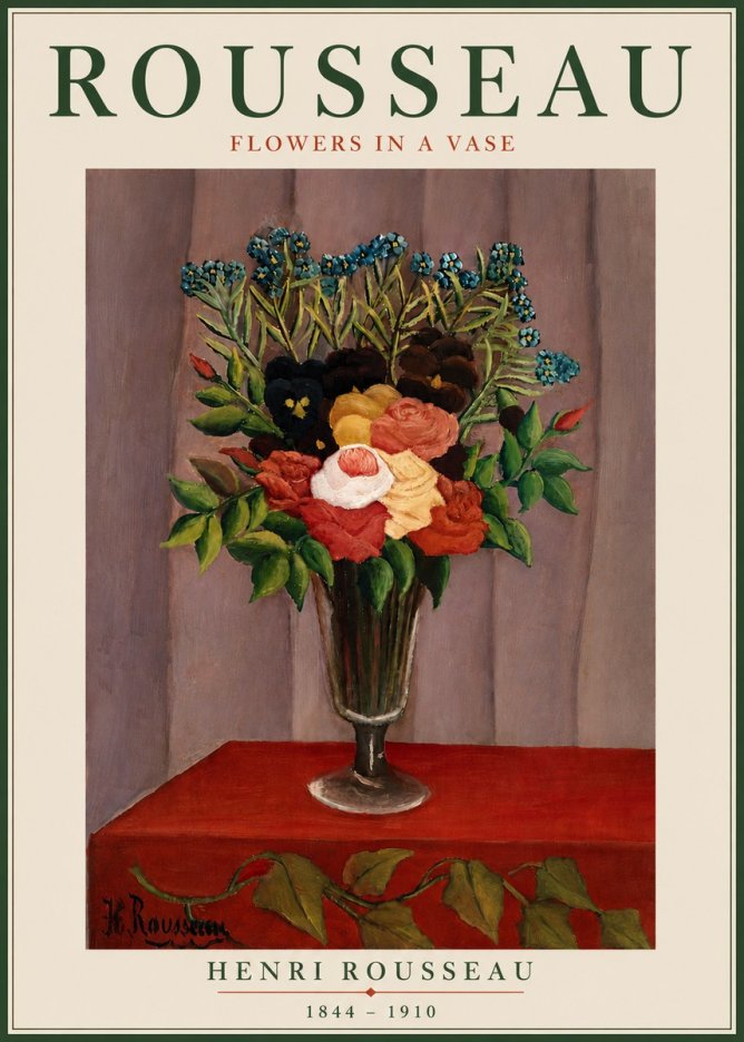 Rousseau Flowers in a Vase No6 - Póster