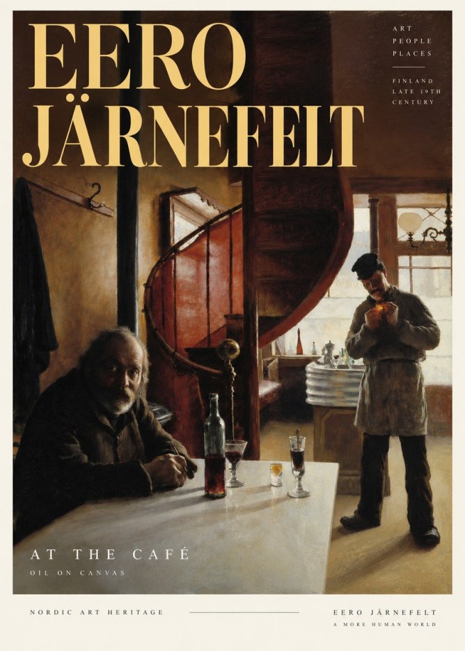 Eero Järnefelt Interior with Two Men No5 - Póster