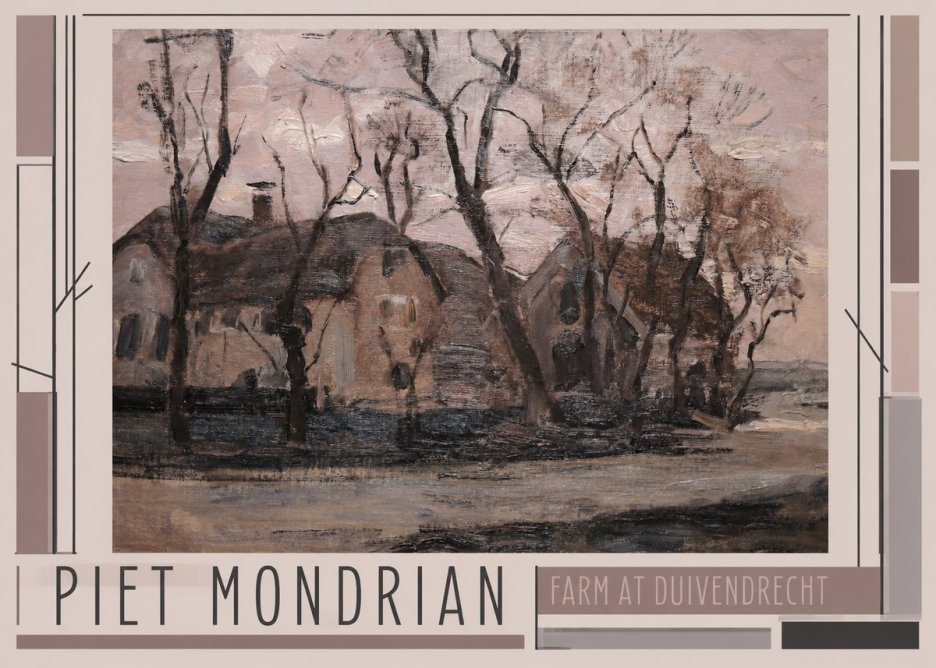 Piet Mondrian Farm at Duivendrecht No1 - Póster