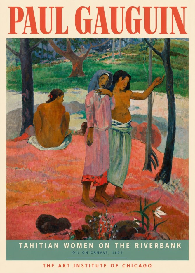 Paul Gauguin Tahitian Women on the Riverbank No3 - Póster