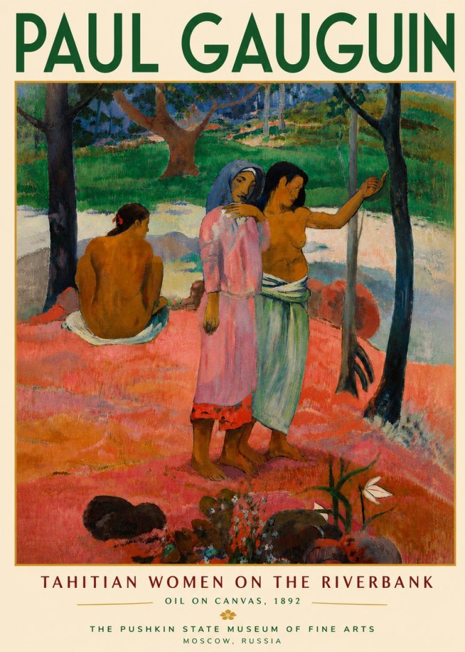 Paul Gauguin Tahitian Women on the Riverbank No6 - Póster
