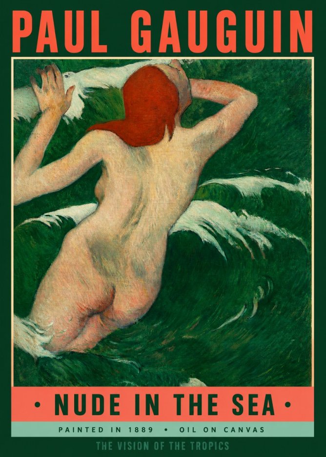 Paul Gauguin Nude in the Sea No2 - Póster