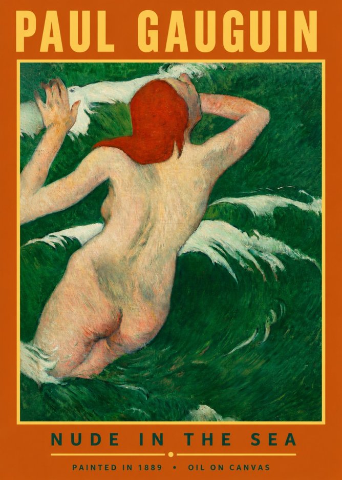 Paul Gauguin Nude in the Sea No3 - Póster