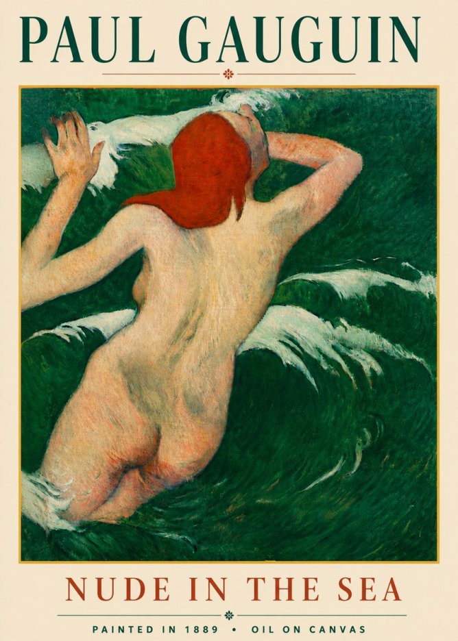 Paul Gauguin Nude in the Sea No6 - Póster