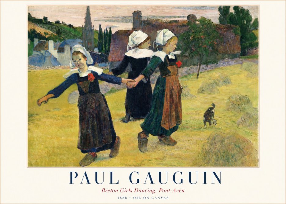 Paul Gauguin Breton Girls Dancing, Pont-aven No1 - Póster