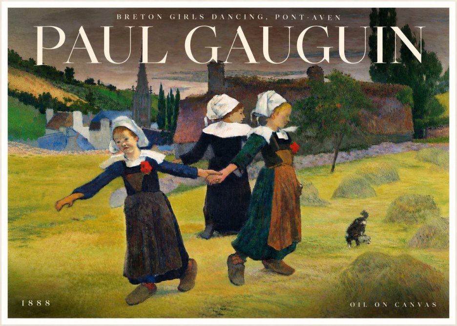 Paul Gauguin Breton Girls Dancing, Pont-aven No6 - Póster