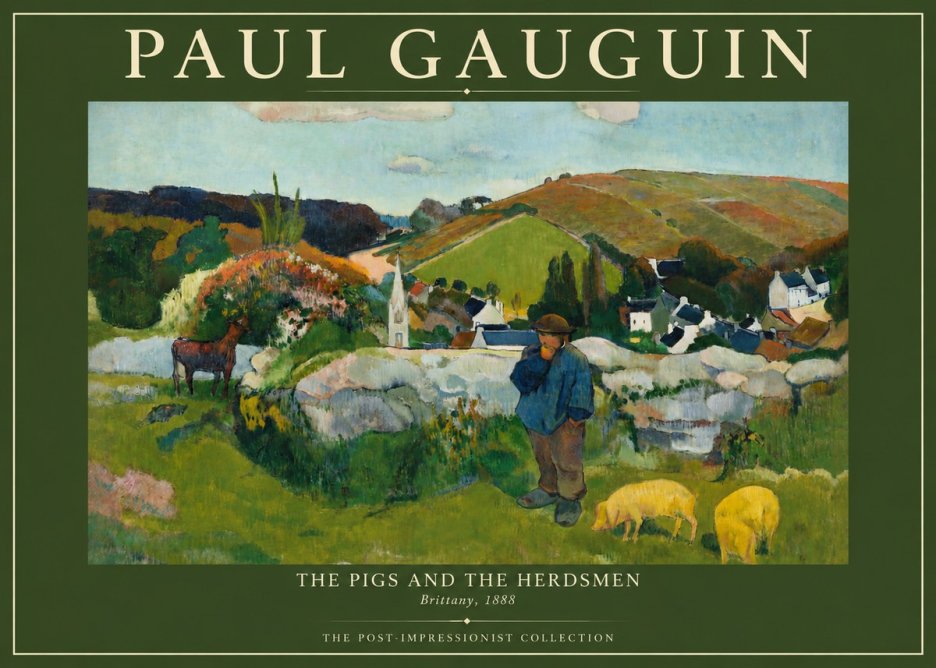 Paul Gauguin The Pigs and the Herdsmen No4 - Póster