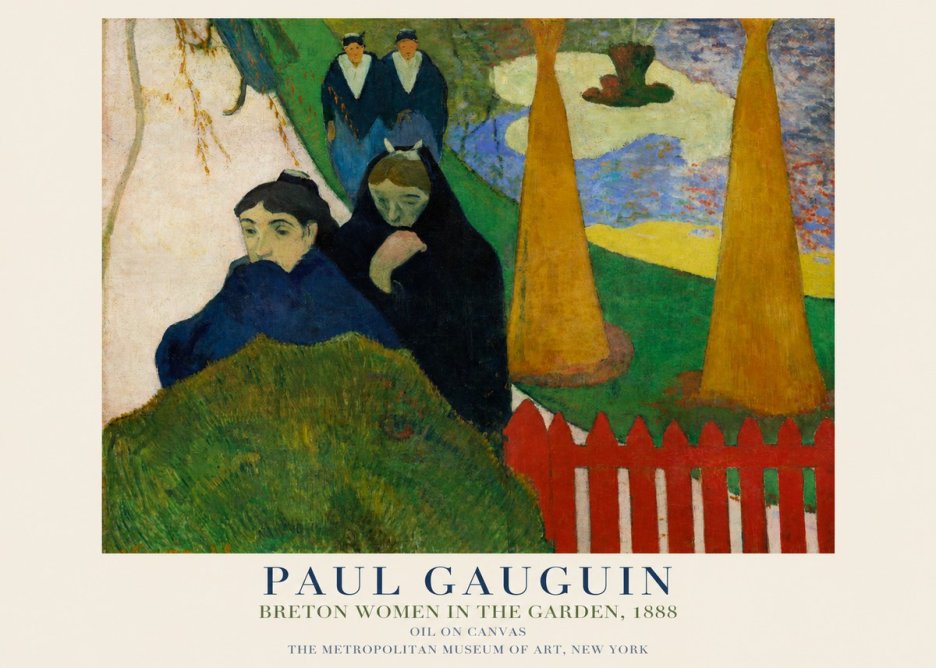 Paul Gauguin Breton Women in the Garden, 1888 No1 - Póster