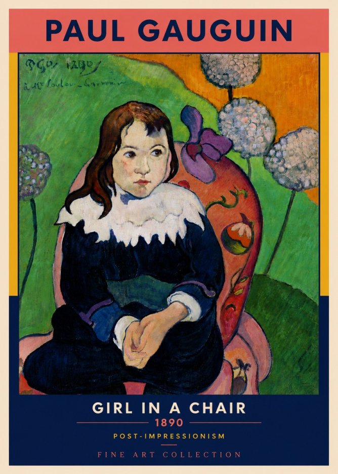 Paul Gauguin Girl in a Chair No6 - Póster