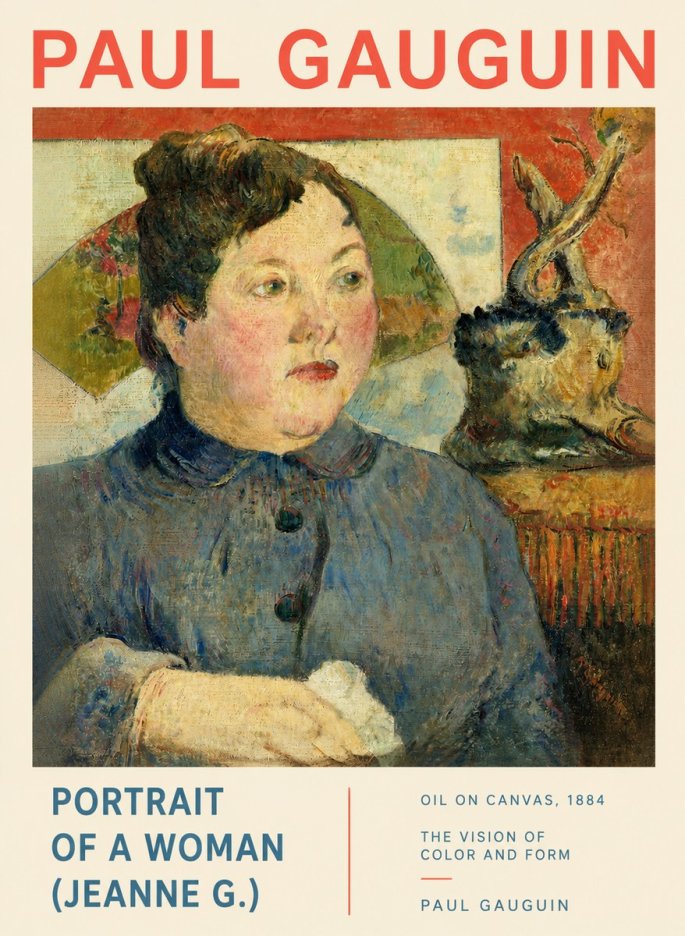 Paul Gauguin Portrait of a Woman (Jeanne G.) No3 - Póster