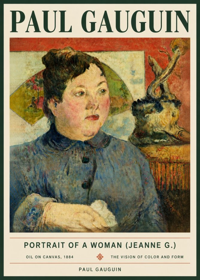 Paul Gauguin Portrait of a Woman (Jeanne G.) No4 - Póster
