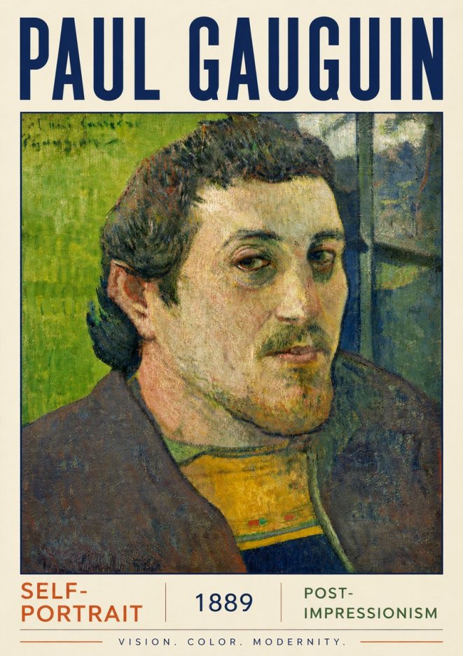 Paul Gauguin Self-portrait (1889) No4 - Póster