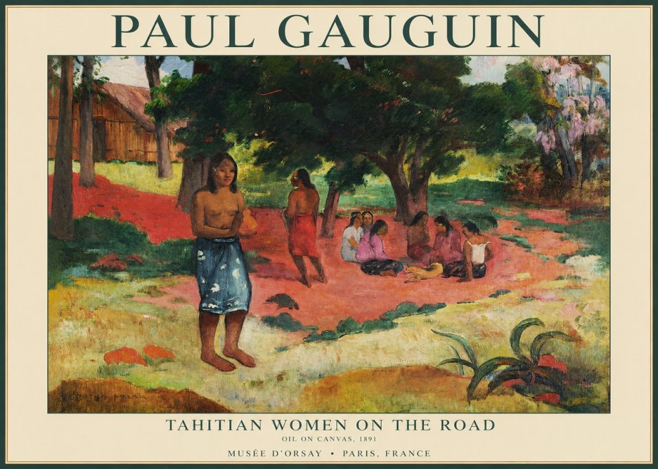 Paul Gauguin Tahitian Women on the Road No1 - Póster