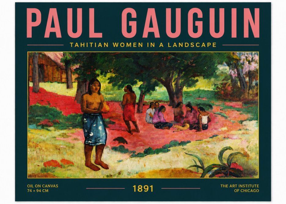 Paul Gauguin Tahitian Women on the Road No6 - Póster