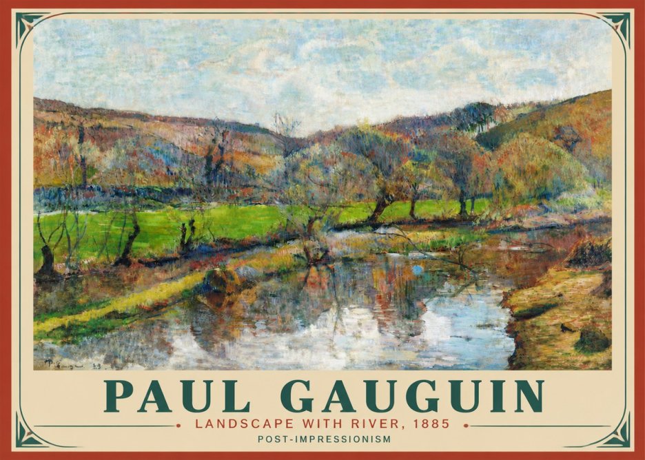 Paul Gauguin Landscape with River, 1885 No4 - Póster