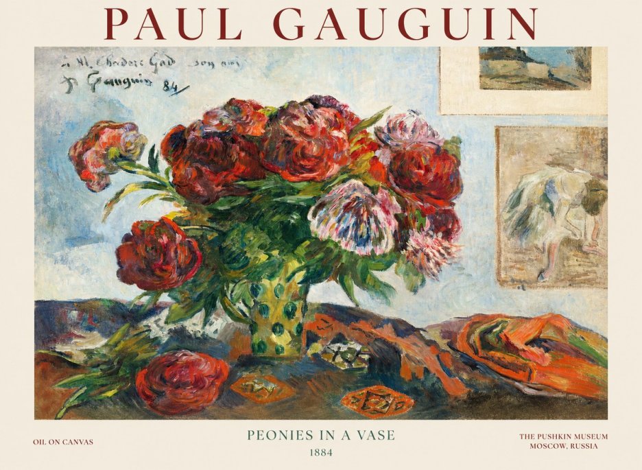 Paul Gauguin Peonies in a Vase No1 - Póster
