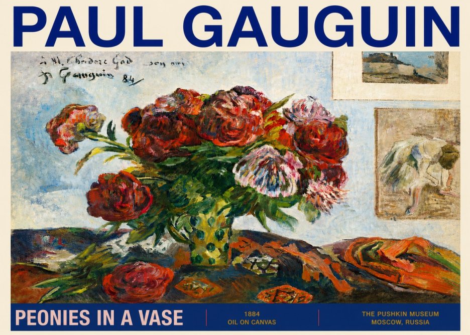 Paul Gauguin Peonies in a Vase No4 - Póster