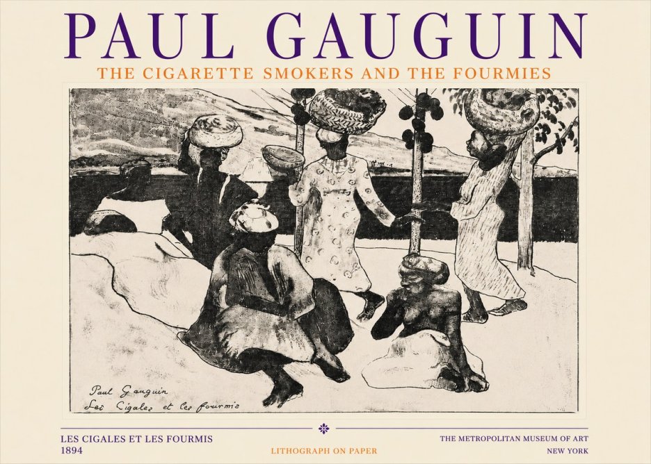 Paul Gauguin The Cigarette Smokers and the Fourmies No3 - Póster