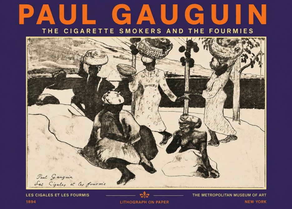 Paul Gauguin The Cigarette Smokers and the Fourmies No5 - Póster