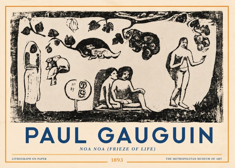 Paul Gauguin Noa Noa (Frieze of Life) No3 - Póster