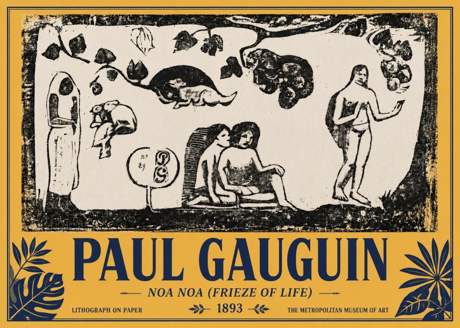 Paul Gauguin Noa Noa (Frieze of Life) No4 - Póster
