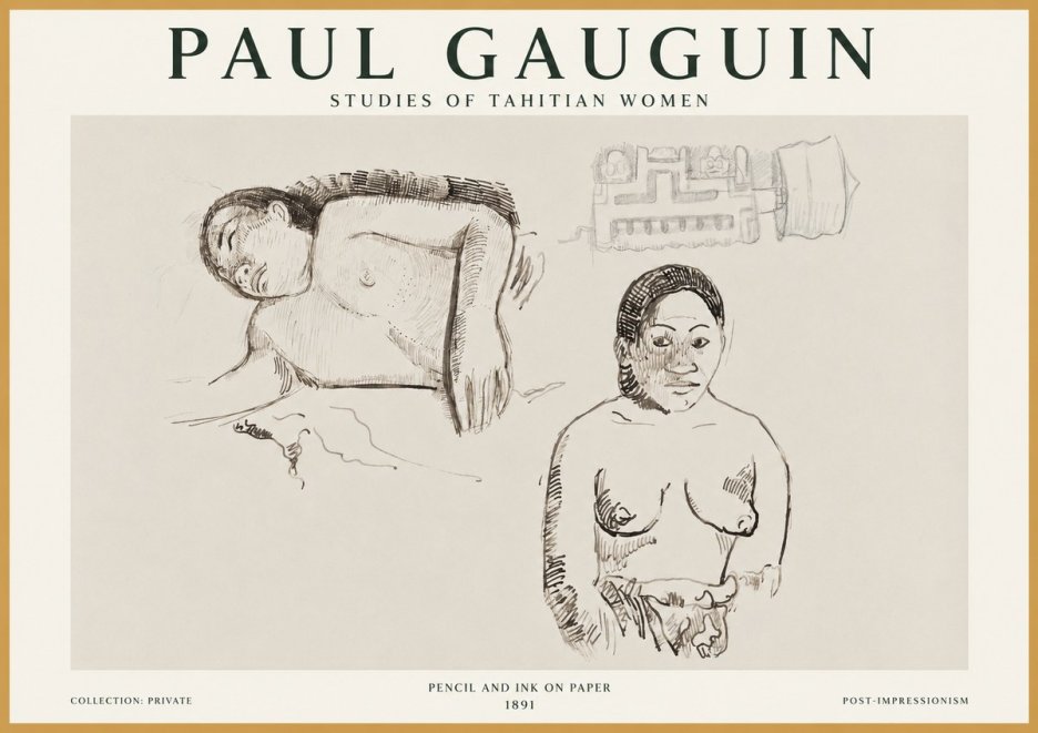 Paul Gauguin Studies of Tahitian Women No1 - Póster