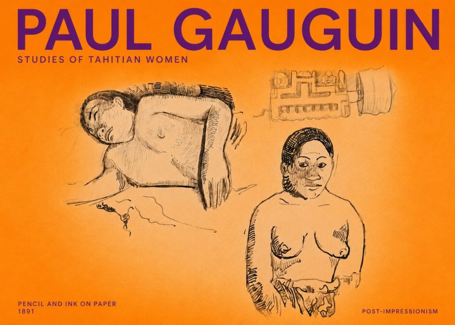 Paul Gauguin Studies of Tahitian Women No2 - Póster