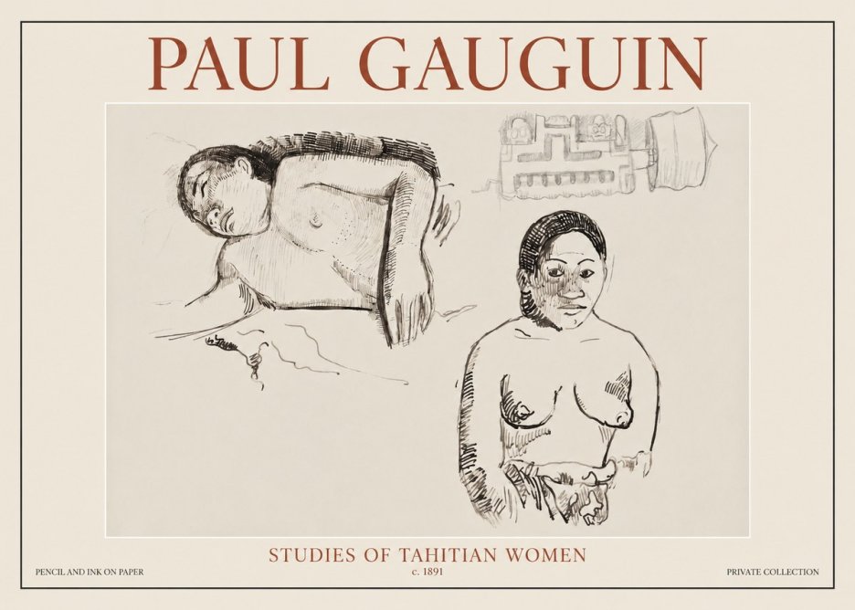 Paul Gauguin Studies of Tahitian Women No6 - Póster