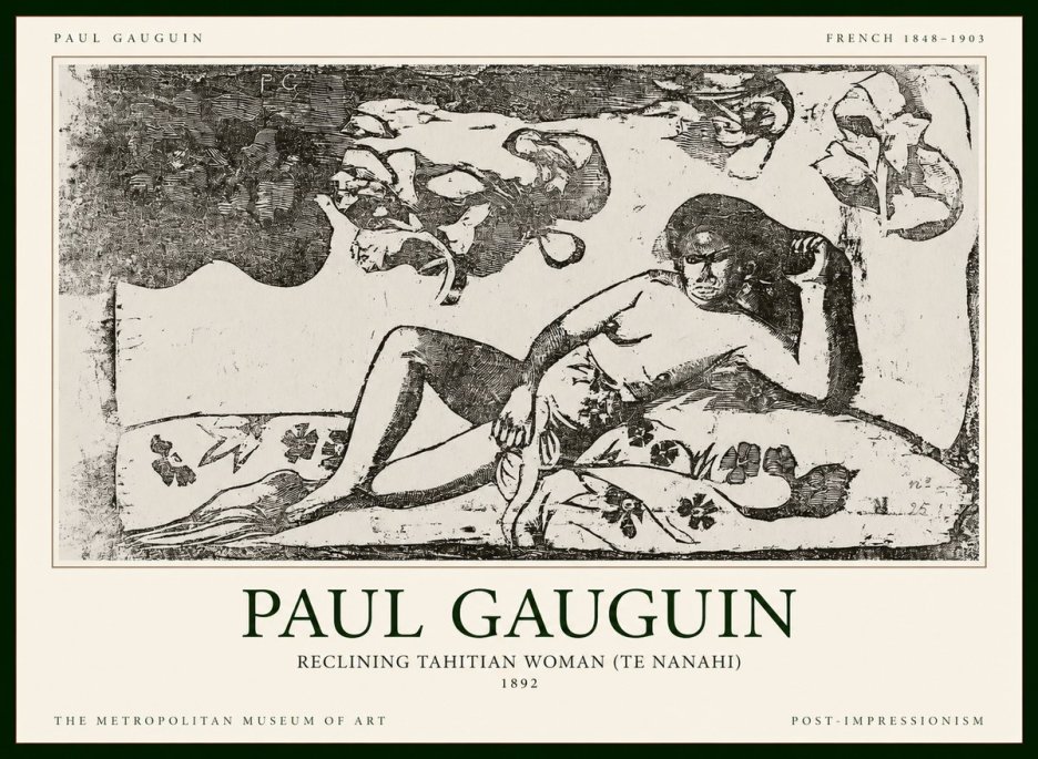 Paul Gauguin Reclining Tahitian Woman (Te Nanahi) No1 - Póster