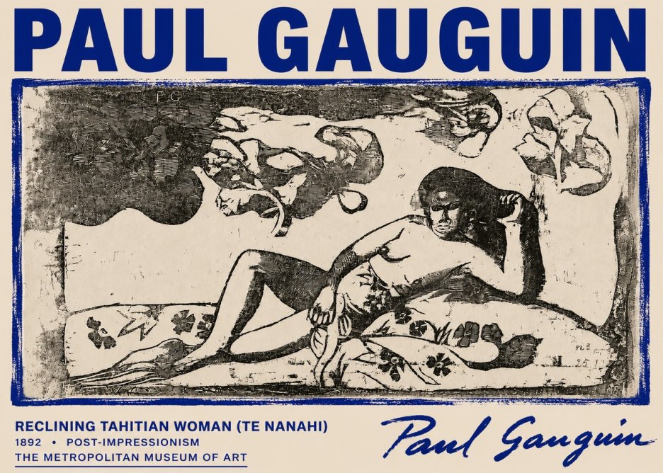 Paul Gauguin Reclining Tahitian Woman (Te Nanahi) No6 - Póster