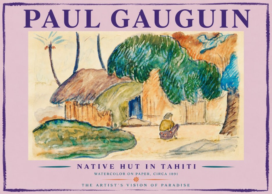 Paul Gauguin Native Hut in Tahiti No5 - Póster