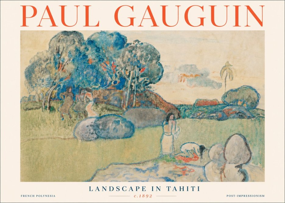 Paul Gauguin Landscape in Tahiti I No4 - Póster