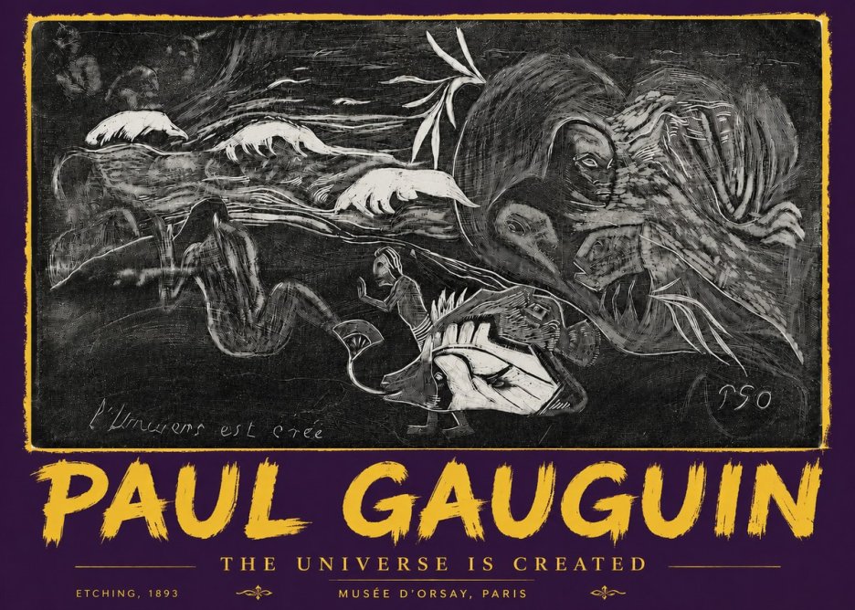 Paul Gauguin The Universe Is Created I No5 - Póster