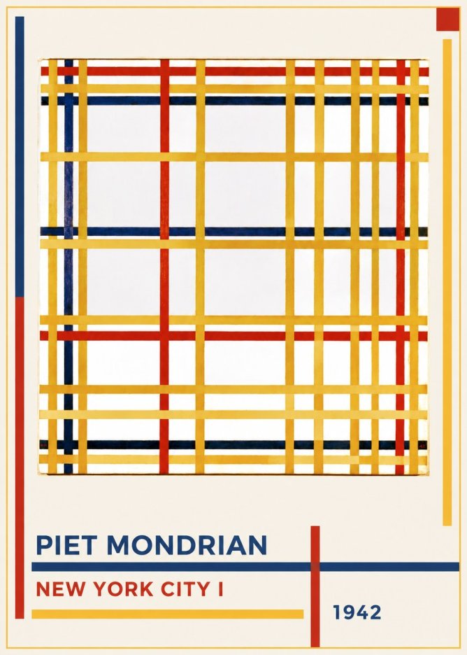 Piet Mondrian New York City I No1 - Póster