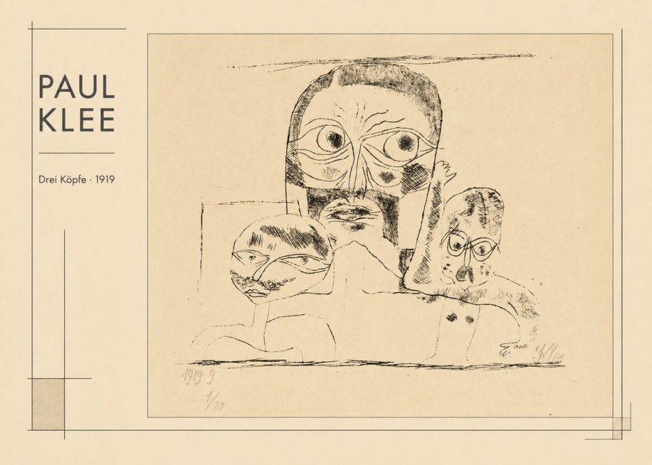 Paul Klee Drei Köpfe No1 - Póster