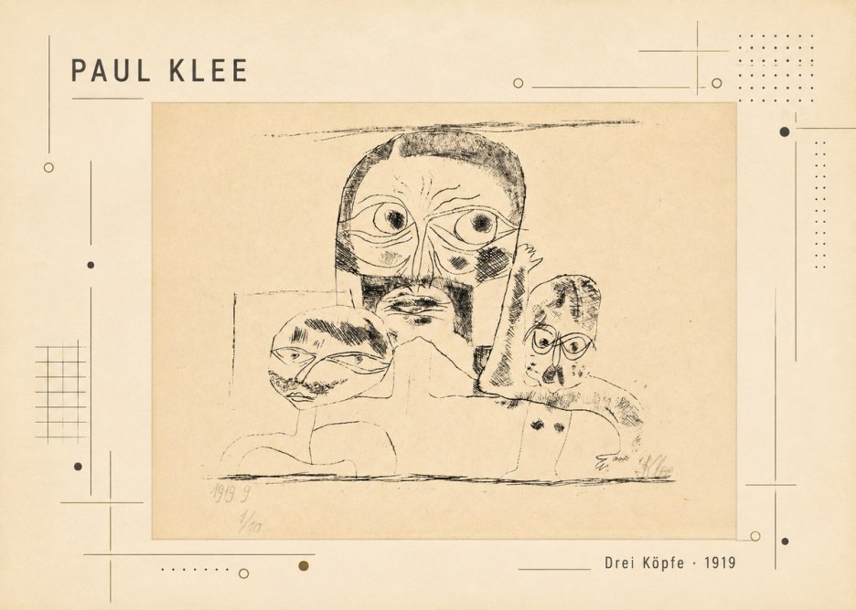 Paul Klee Drei Köpfe No2 - Póster