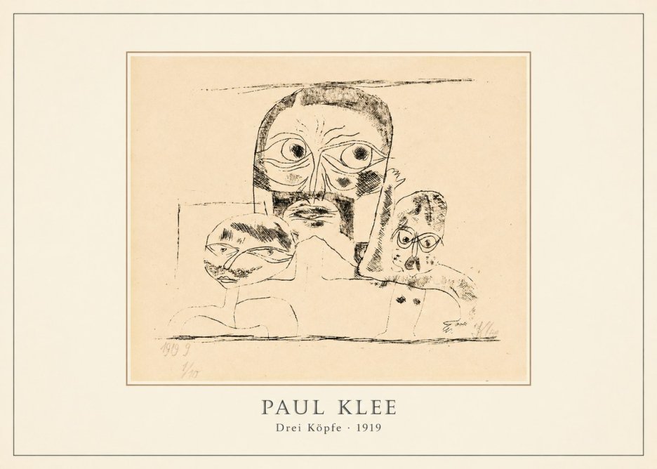 Paul Klee Drei Köpfe No3 - Póster