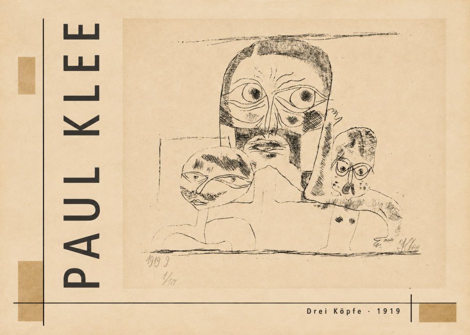 Paul Klee Drei Köpfe No4 - Póster