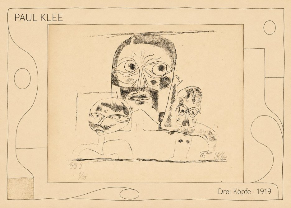Paul Klee Drei Köpfe No5 - Póster