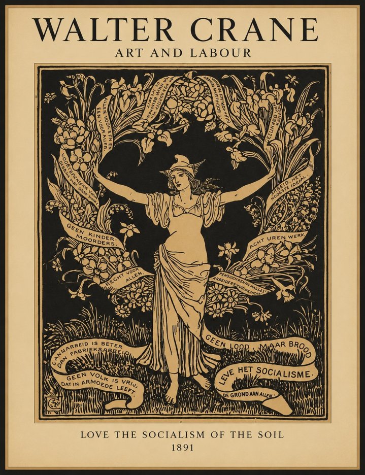 Walter Crane Art and Labour No1 - Póster