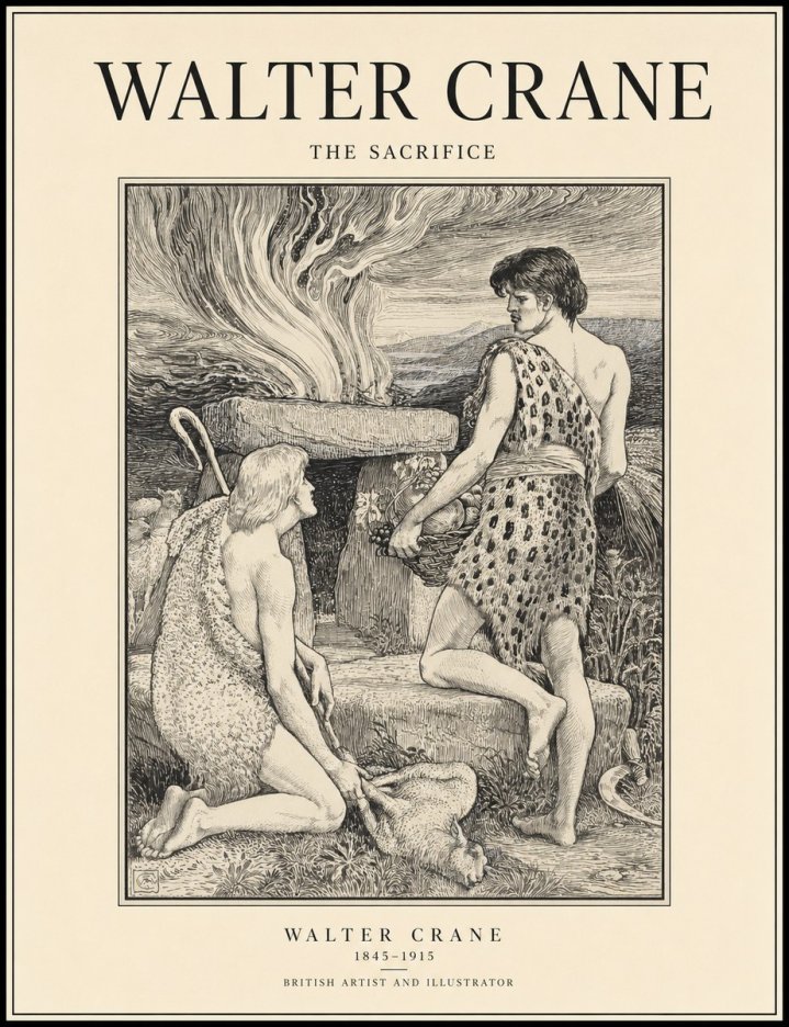 Walter Crane The Sacrifice No1 - Póster