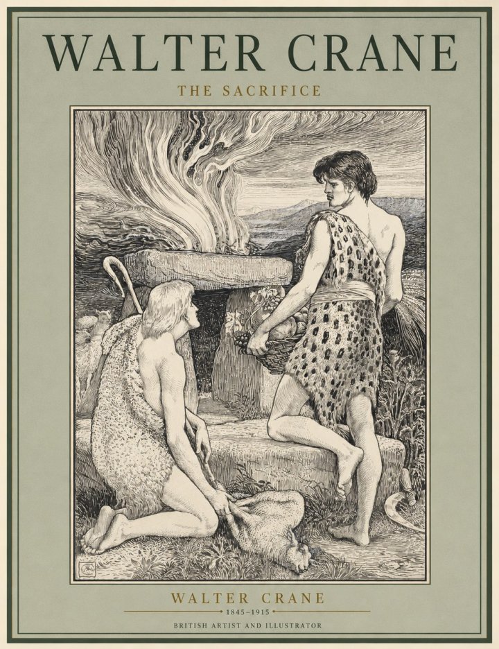 Walter Crane The Sacrifice No2 - Póster