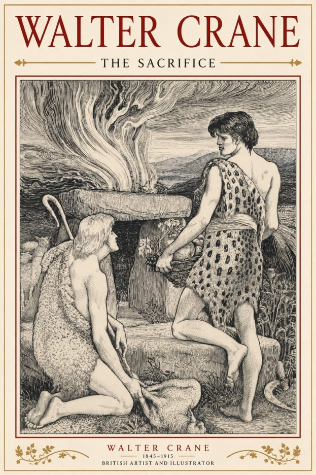 Walter Crane The Sacrifice No3 - Póster