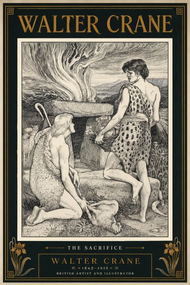 Walter Crane The Sacrifice No4 - Póster