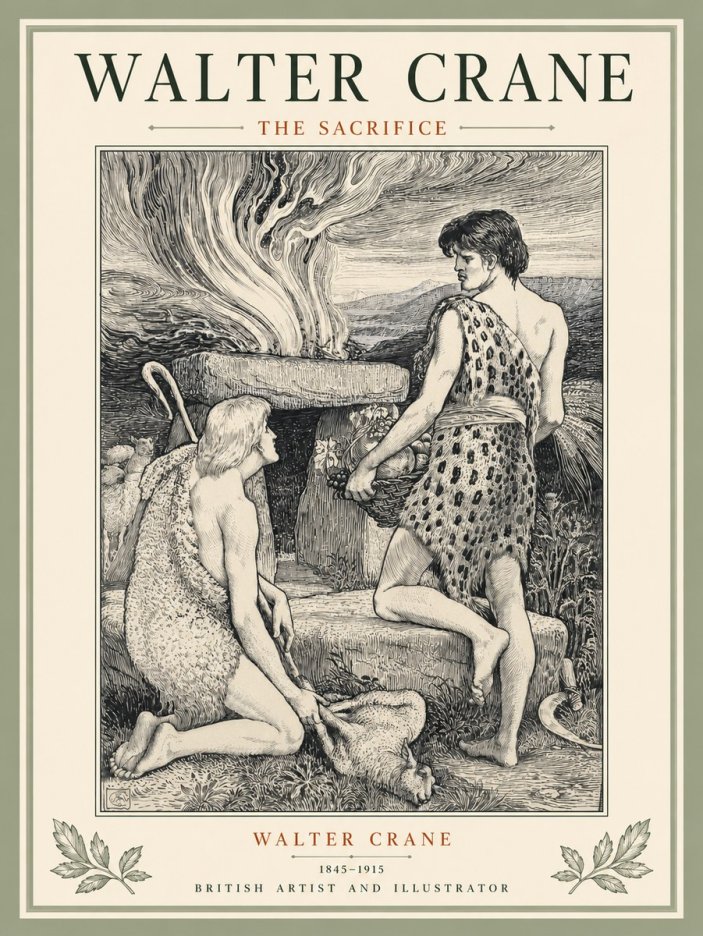 Walter Crane The Sacrifice No5 - Póster