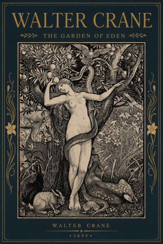 Walter Crane The Garden of Eden No6 - Póster